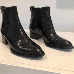 RAG & BONE croc embossed booties